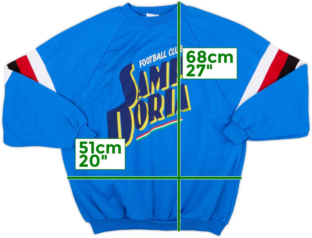 1990-91 Sampdoria Le Felpe Dei Grandi Club Sweat Top - 9/10 - (L)