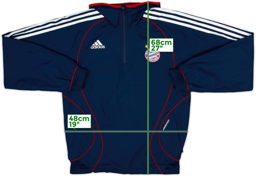 2006-07 Bayern Munich adidas Formotion 1/4 Zip Hooded Track Jacket - 9/10 - (S)