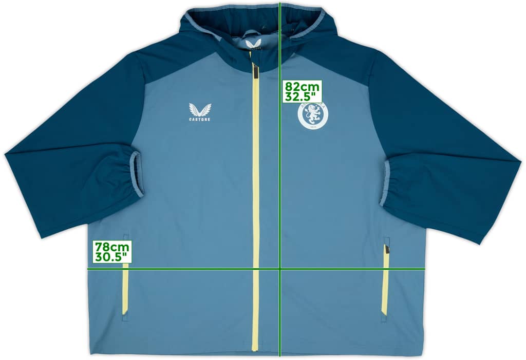 2023-24 Aston Villa Castore Hooded Track Jacket - 9/10 - (5XL)