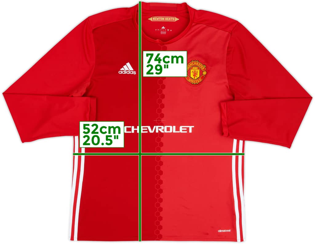 2016-17 Manchester United Home L/S Shirt - 4/10 - (L)