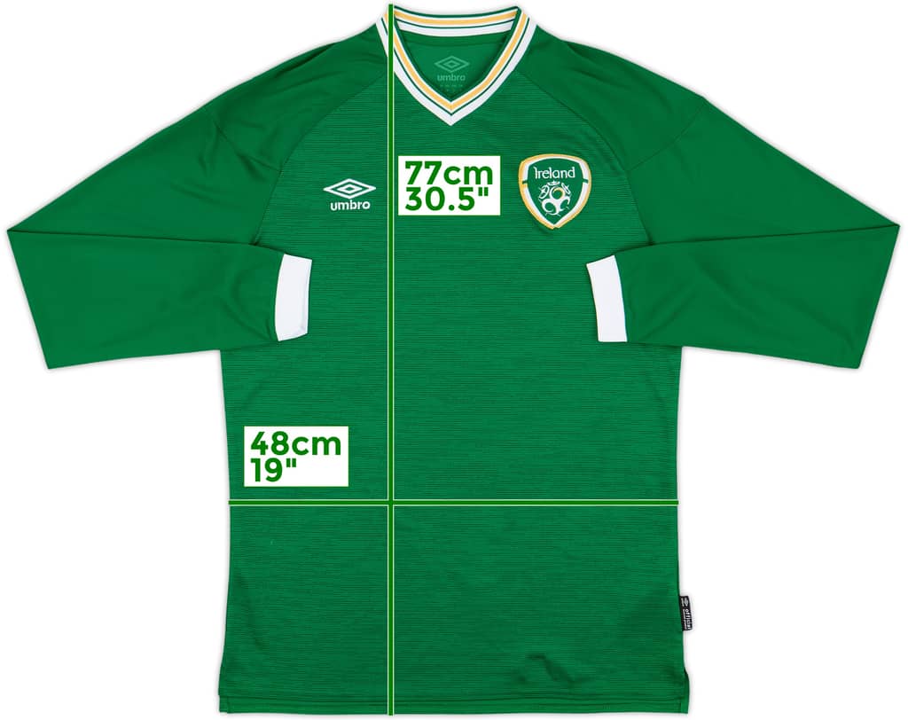 2020-21 Ireland Home L/S Shirt - 8/10 - (M)
