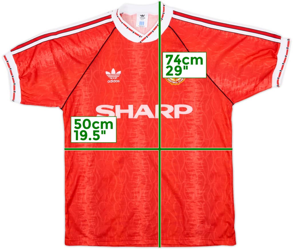 1990-92 Manchester United Home Shirt - 8/10 - (M)