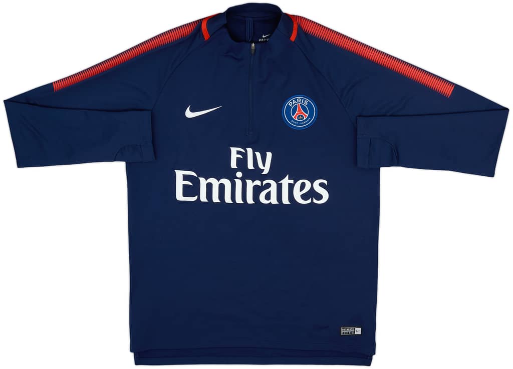2017-18 Paris Saint-Germain Nike 1/4 Zip Sweat Top - 9/10 - (M)
