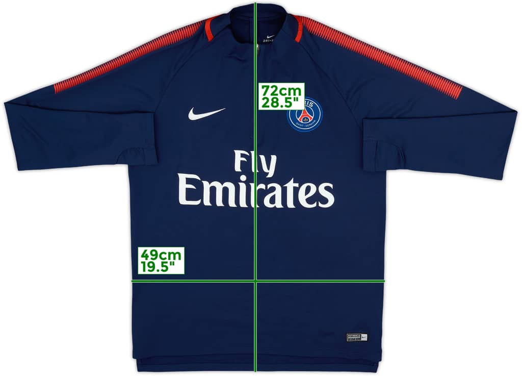 2017-18 Paris Saint-Germain Nike 1/4 Zip Sweat Top - 9/10 - (M)