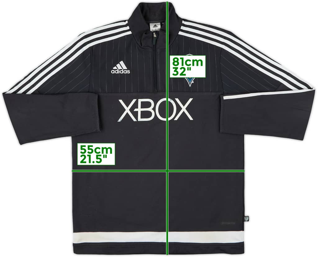 2014-15 Seattle Sounders adidas 1/4 Zip Drill Top - 7/10 - (M)