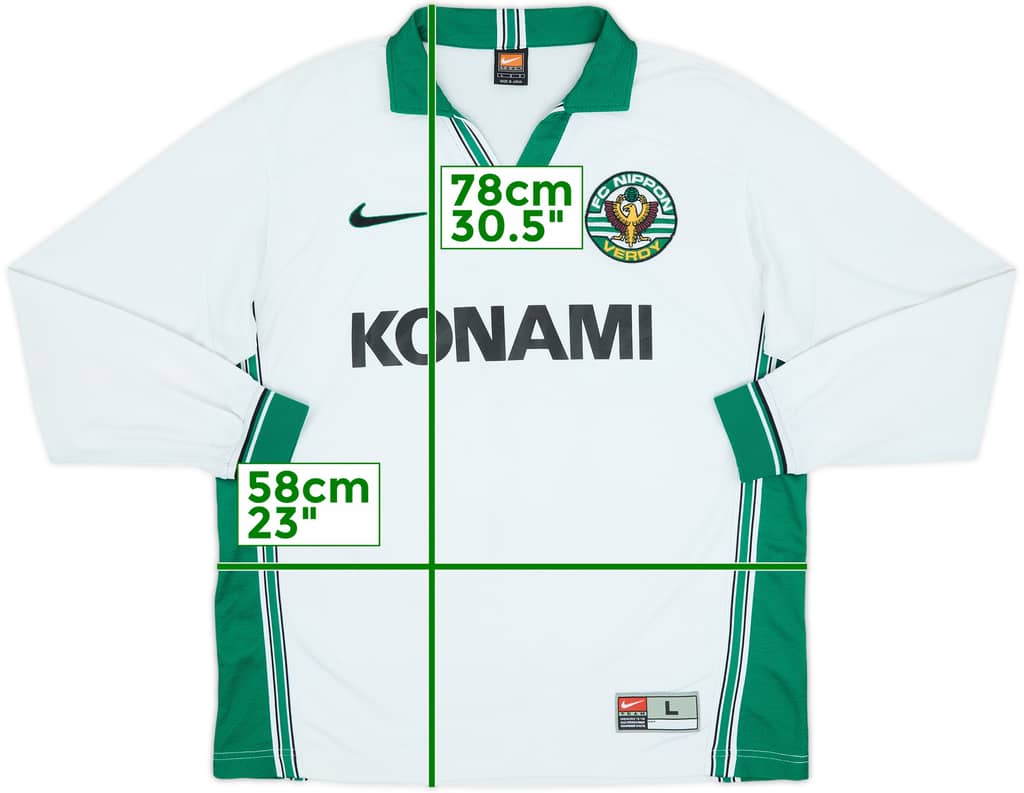 1999-00 Verdy Kawasaki Away L/S Shirt - 7/10 - (L)
