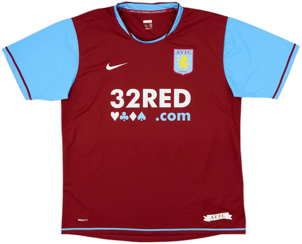 2007-08 Aston Villa Home Shirt Young #7 - 7/10 - (L)
