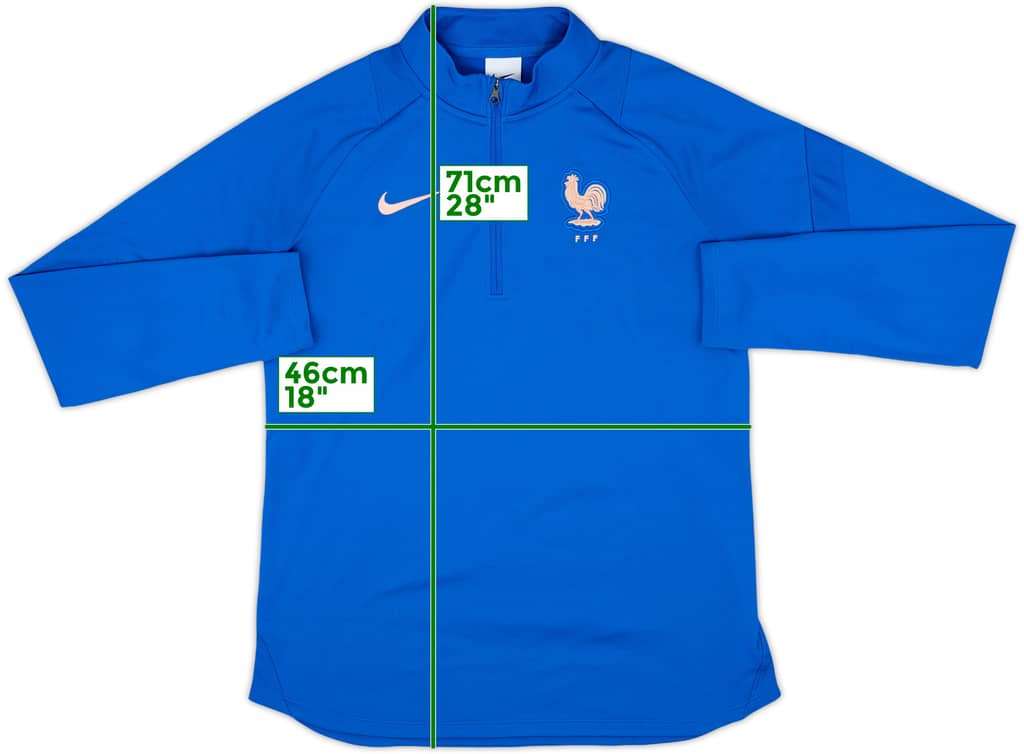 2022-23 France Women Nike 1/4 Zip Drill Top - 9/10 - (Men's M)