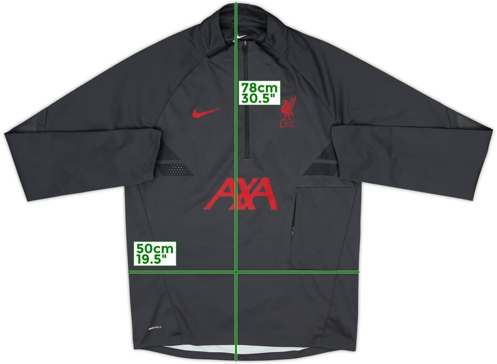 2020-21 Liverpool Player Issue 1/2 Zip Strike Drill Top - 10/10 - (M)