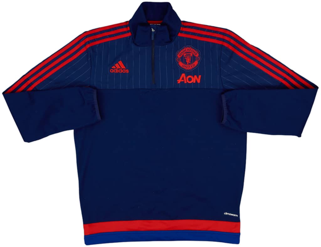2015-16 Manchester United adidas 1/4 Zip Drill Top - 8/10 - (M)