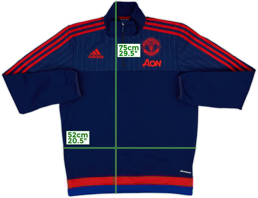 2015-16 Manchester United adidas 1/4 Zip Drill Top - 8/10 - (M)