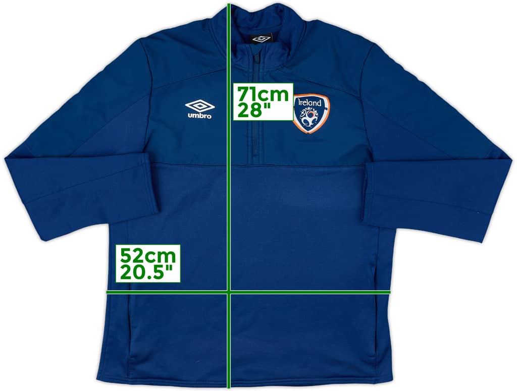 2014-16 Ireland Umbro 1/4 Zip Sweat Top - 9/10 - (L)