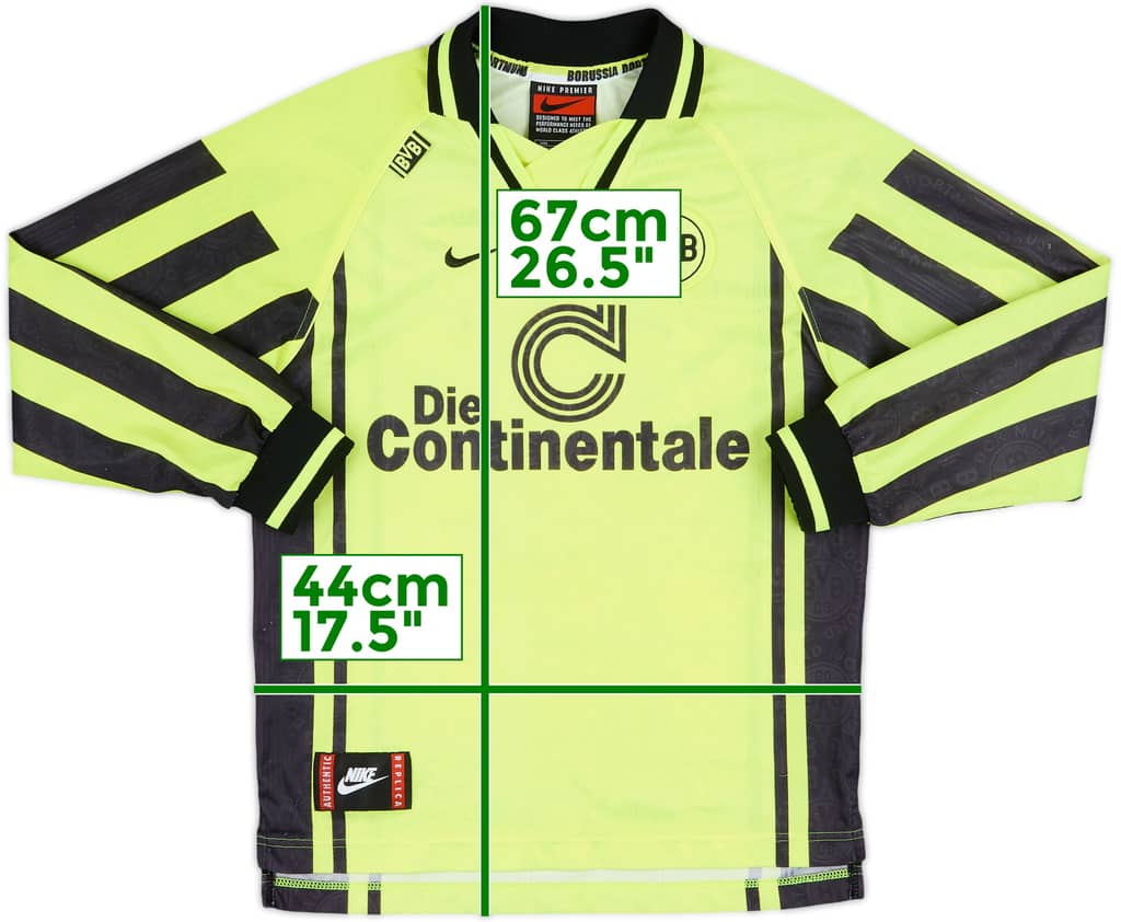 1996-97 Borussia Dortmund Home L/S Shirt - 9/10 - (L.Boys)