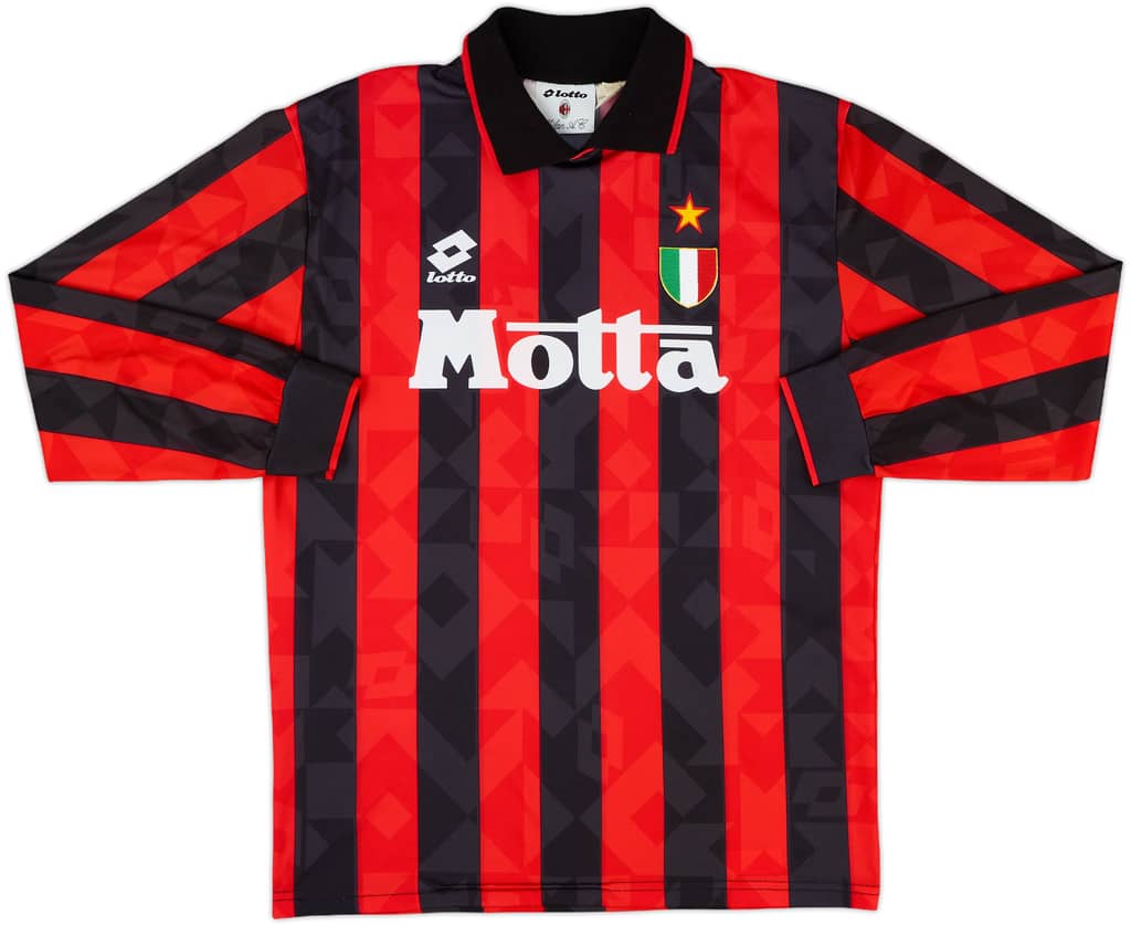 1993-94 AC Milan Home L/S Shirt - 8/10 - (M)