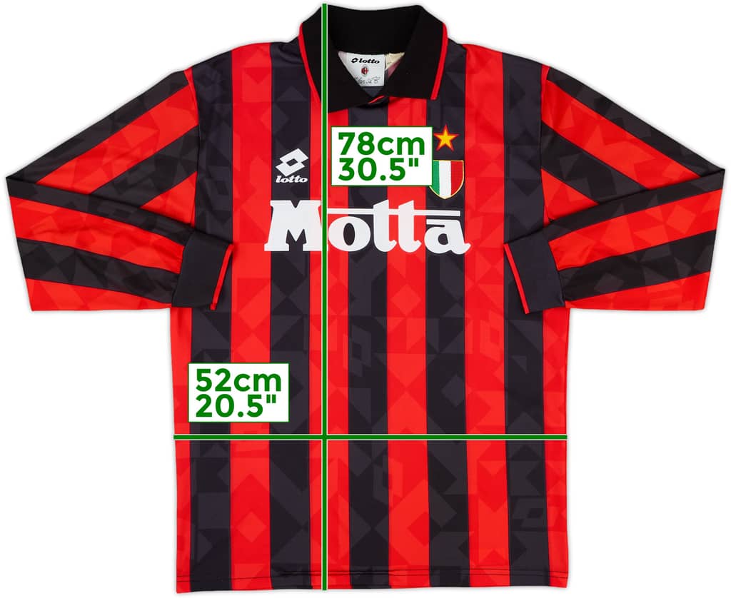 1993-94 AC Milan Home L/S Shirt - 8/10 - (M)