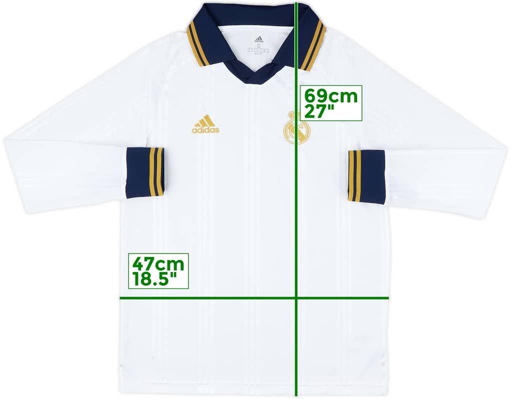 2019-20 Real Madrid adidas Icon L/S Tee - 8/10 - (S)