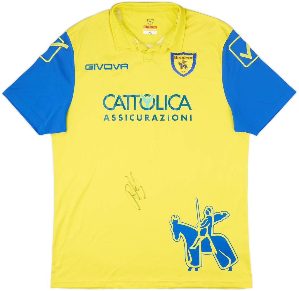 2013-14 Chievo Verona Signed Home Shirt - 6/10 - (XL)