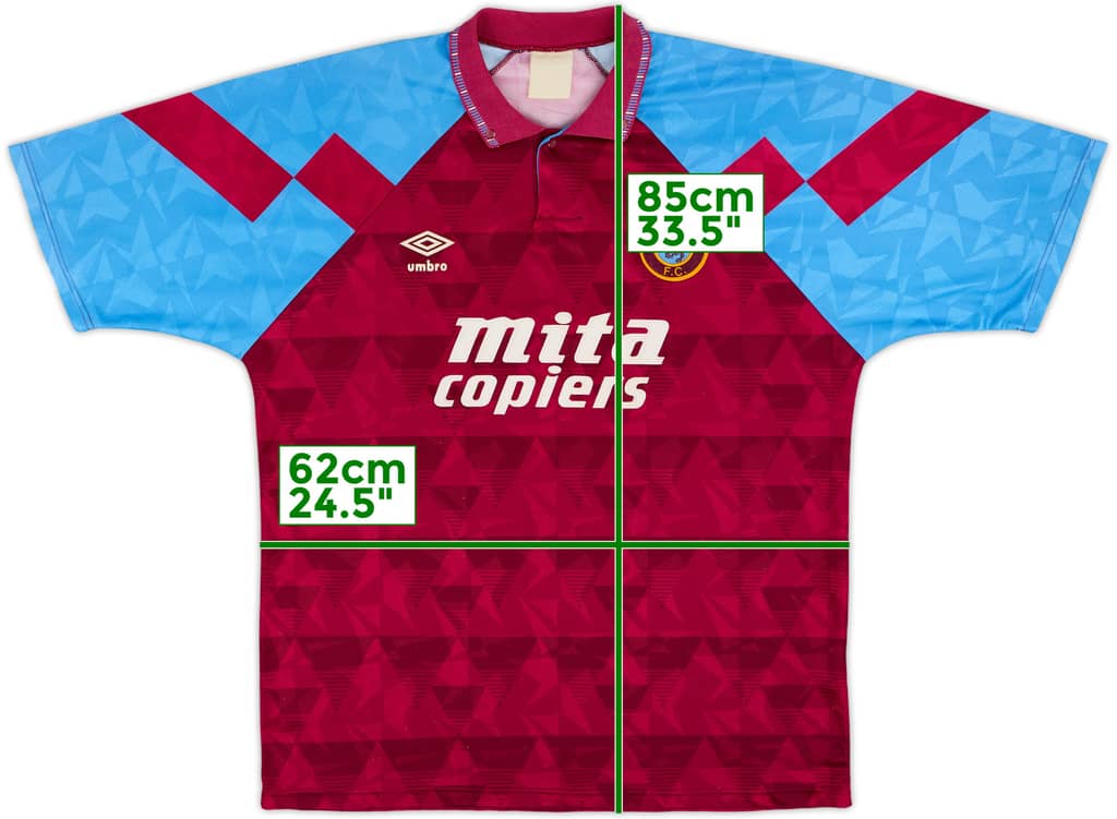 1990-92 Aston Villa Home Shirt - 8/10 - (XL)