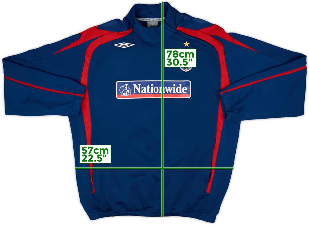 2006-08 England Umbro 1/4 Zip Sweat Top - 7/10 - (XXL)