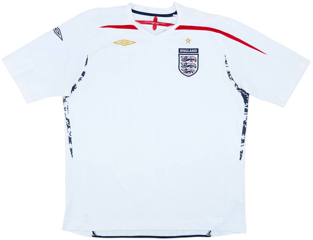 2007-09 England Home Shirt - 4/10 - (XXL)