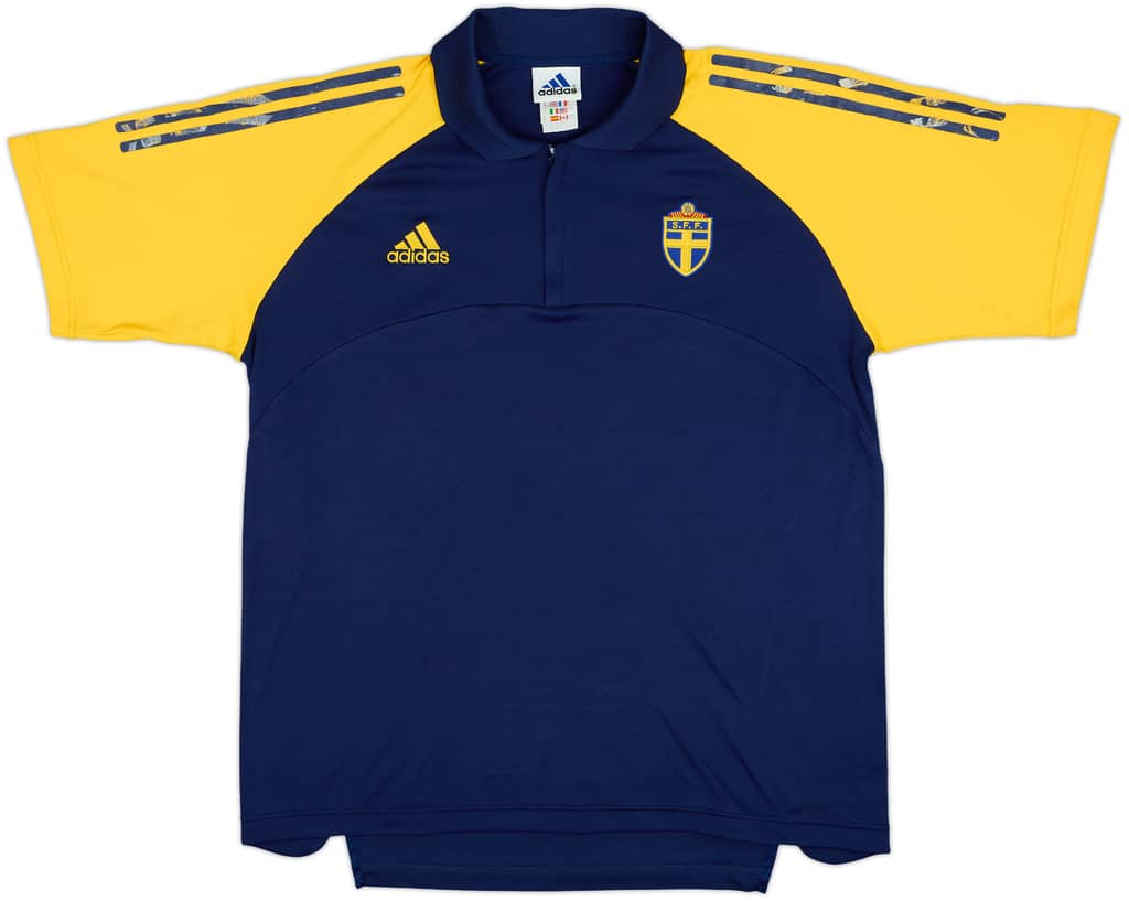 2000-02 Sweden adidas Zipped Polo Shirt - 6/10 - (L)
