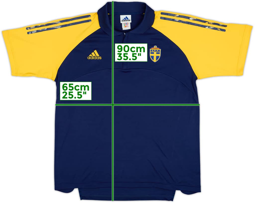 2000-02 Sweden adidas Zipped Polo Shirt - 6/10 - (L)