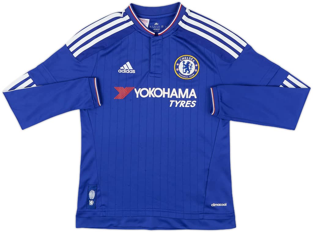 2015-16 Chelsea Home L/S Shirt - 7/10 - (M.Boys)