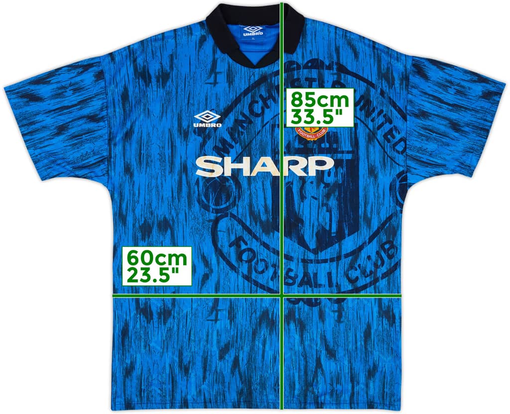 1992-93 Manchester United Away Shirt - 6/10 - (XL)