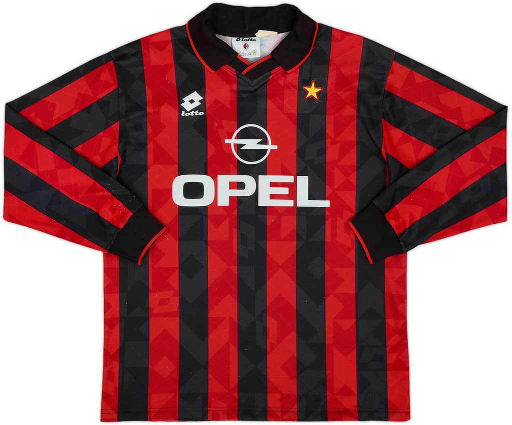 1994-95 AC Milan Home L/S Shirt - 8/10 - (L)