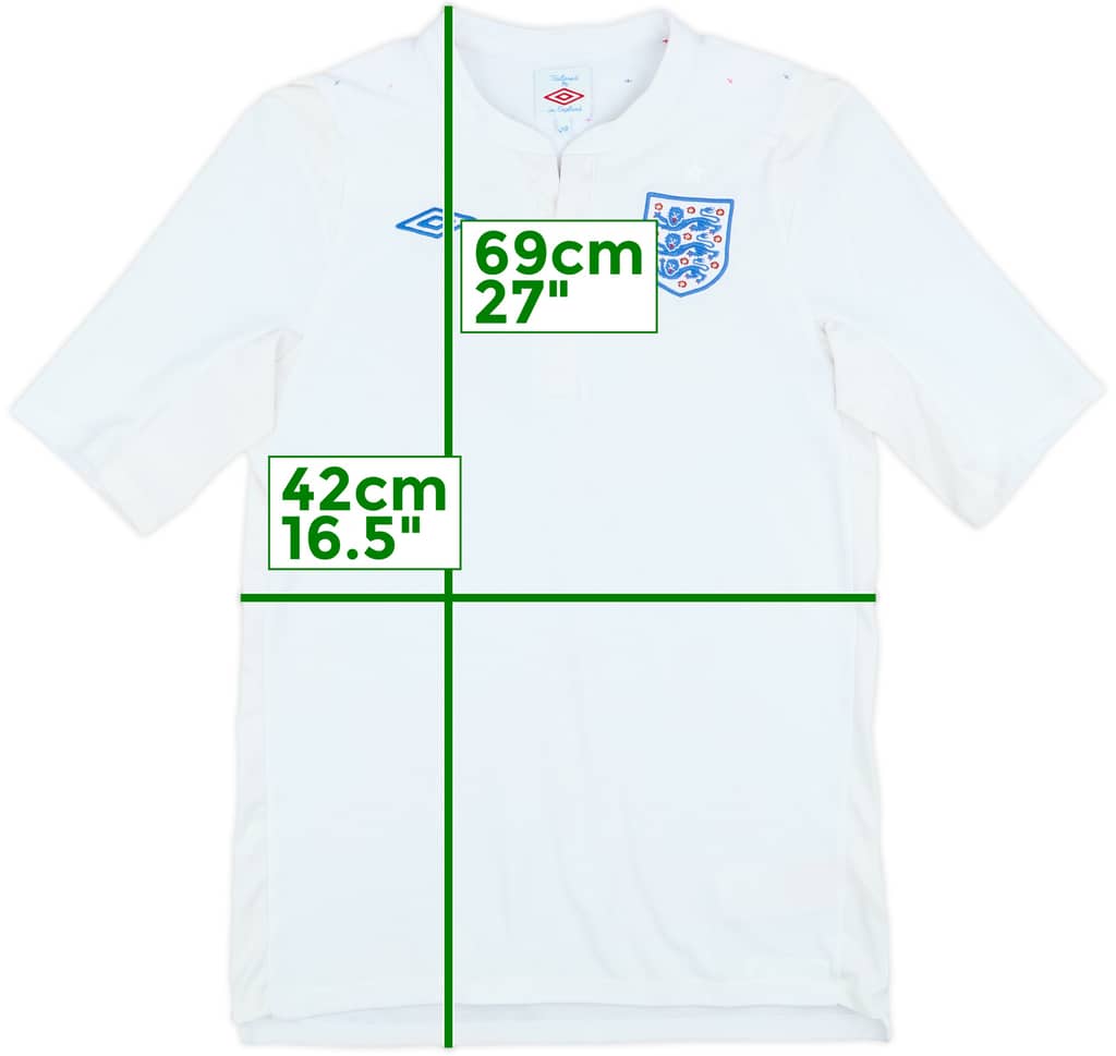 2010-11 England Home Shirt - 7/10 - (M.Boys)