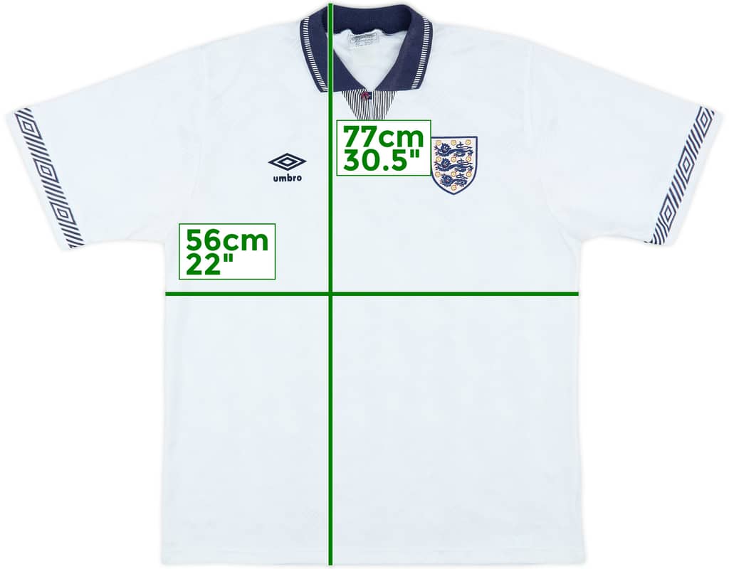 1990-92 England Home Shirt - 8/10 - (L)