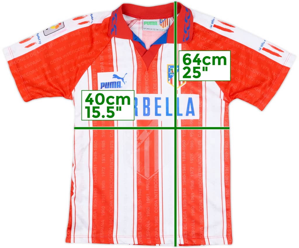 1995-96 Atletico Madrid Home Shirt - 9/10 - (Y)