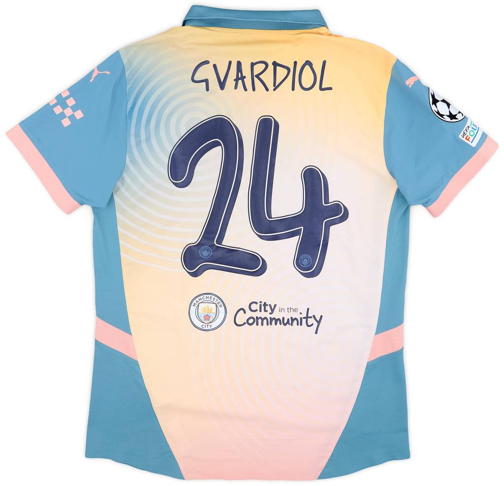 2024-25 Manchester City Match Issue Champions League Fourth Shirt Gvardiol #24