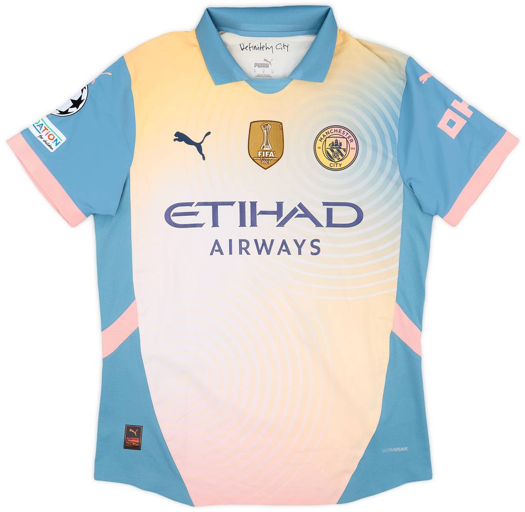 2024-25 Manchester City Match Issue Champions League Fourth Shirt Matheus N. #27