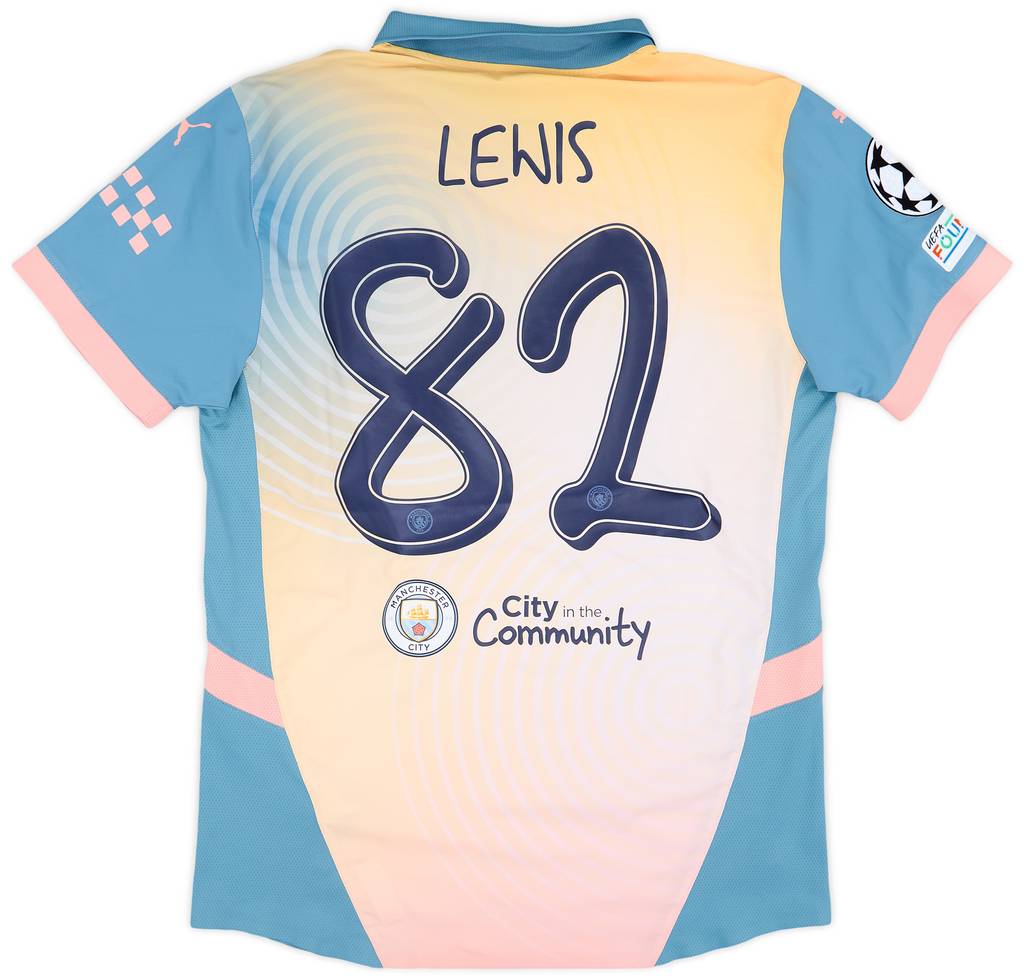 2024-25 Manchester City Match Issue Champions League Fourth Shirt Lewis #82
