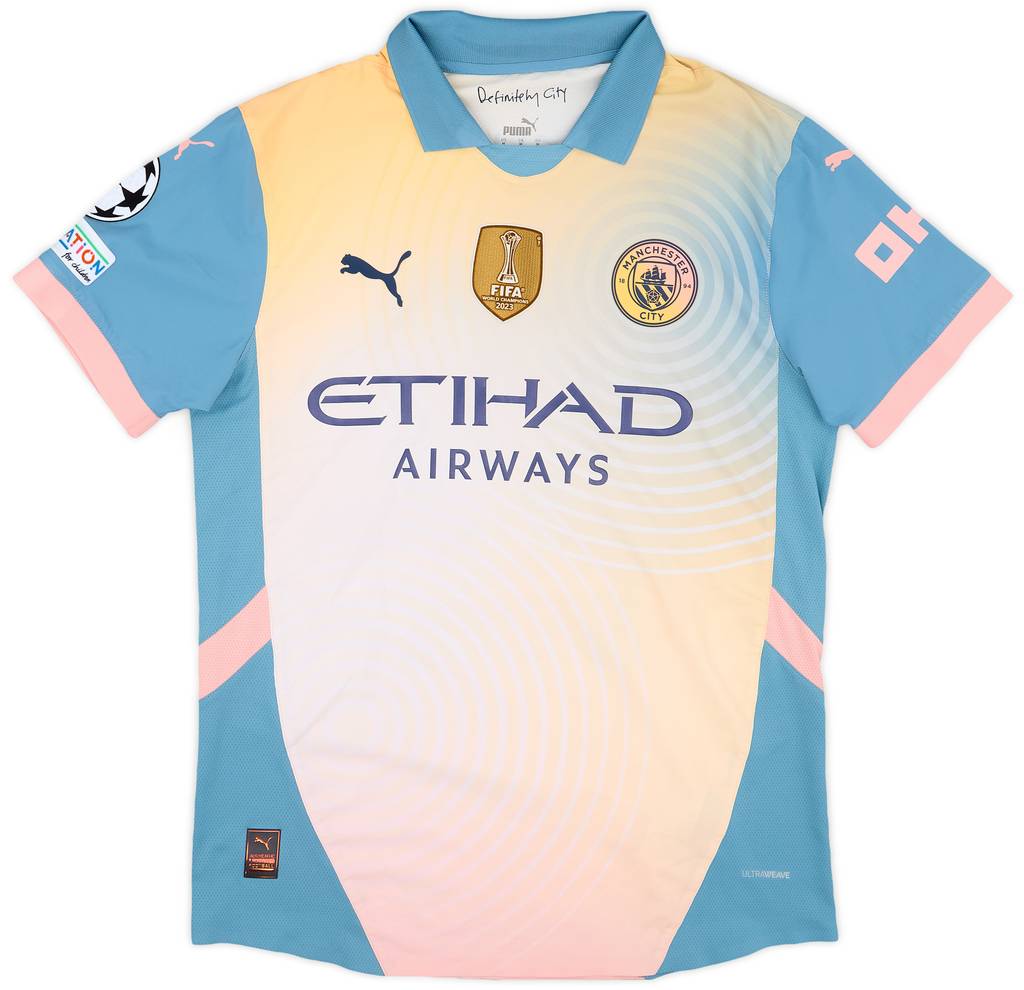 2024-25 Manchester City Match Issue Champions League Fourth Shirt Lewis #82