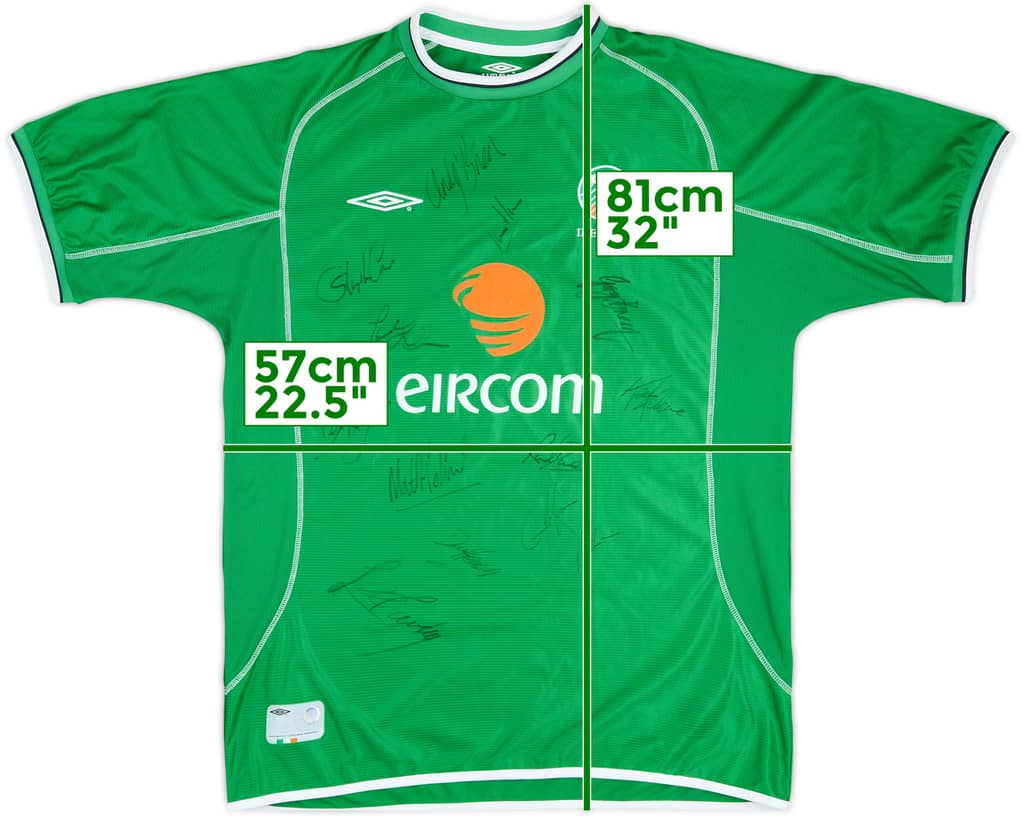 2001-03 Ireland Squad Signed Home Shirt - 7/10 - (XL)