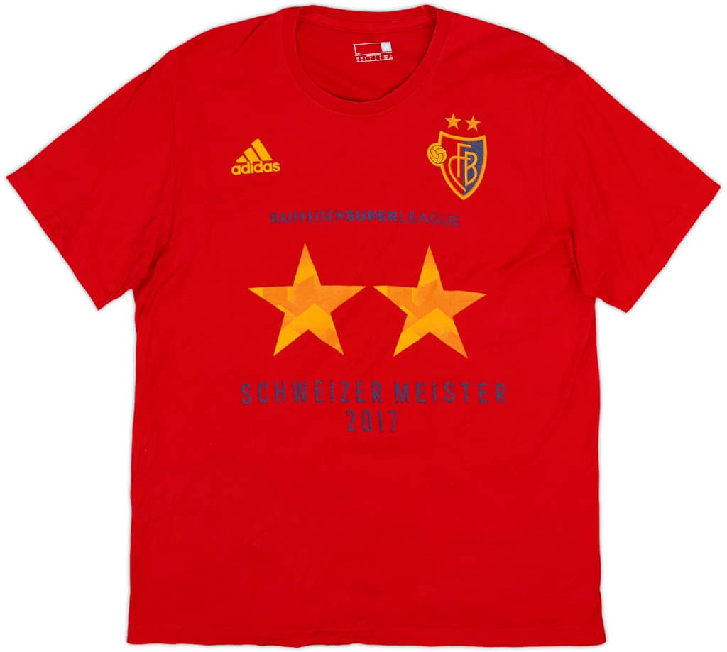 2016-17 FC Basel adidas 'Swiss Champions' Cotton Tee - 10/10 - (L)