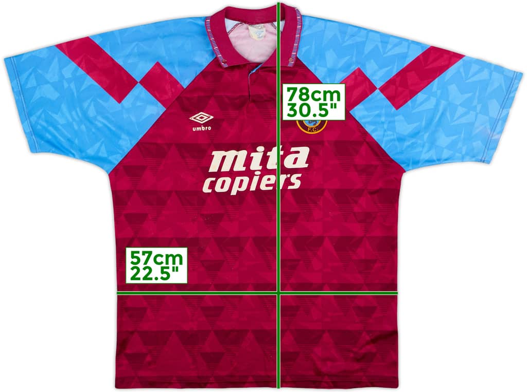 1990-92 Aston Villa Home Shirt - 7/10 - (XL)