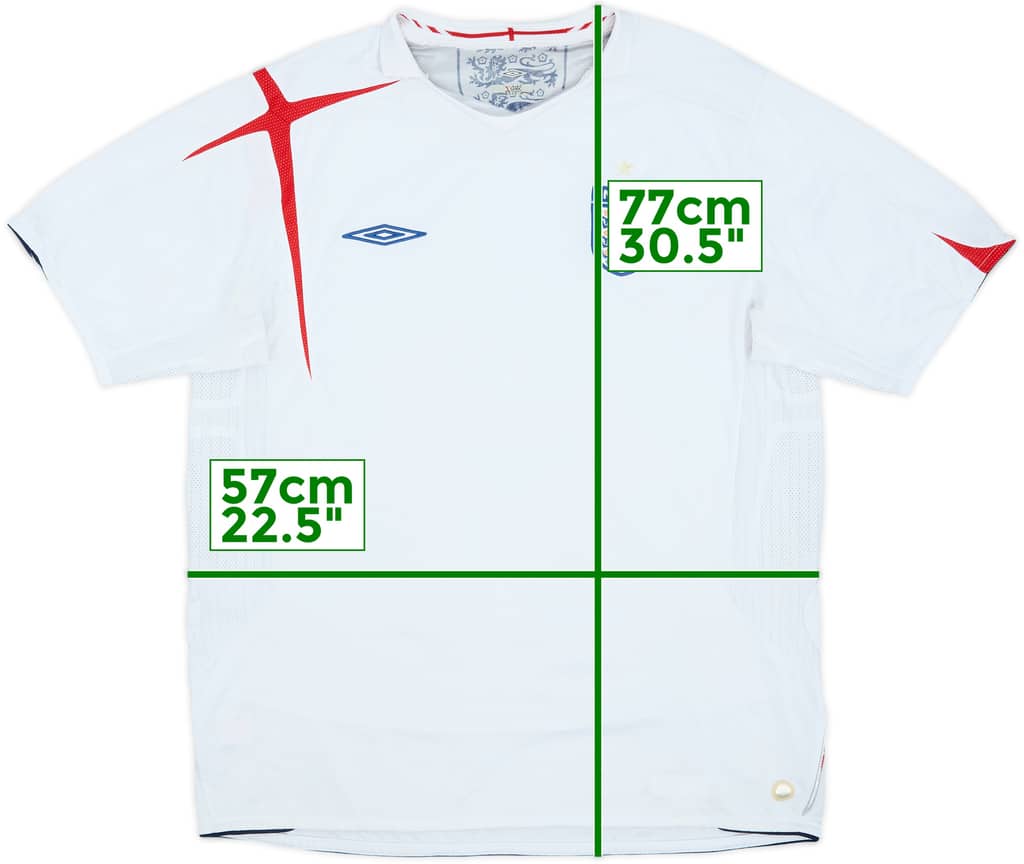 2005-07 England Home Shirt - 5/10 - (L)