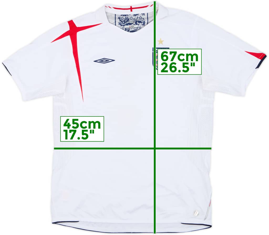 2005-07 England Home Shirt - 6/10 - (XL.Boys)