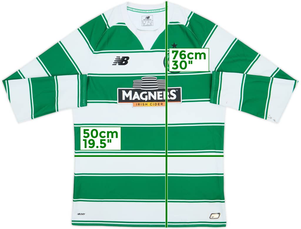 2015-16 Celtic Home L/S Shirt - 5/10 - (M)