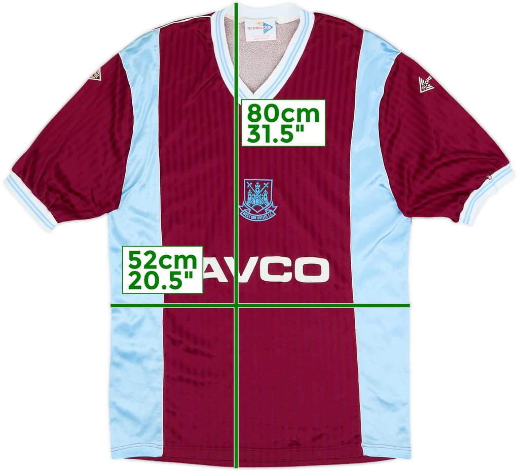1987-89 West Ham Home Shirt - 8/10 - (L)