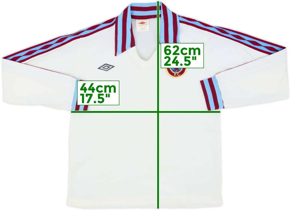 1976-81 Aston Villa Away L/S Shirt - 4/10 - (S)