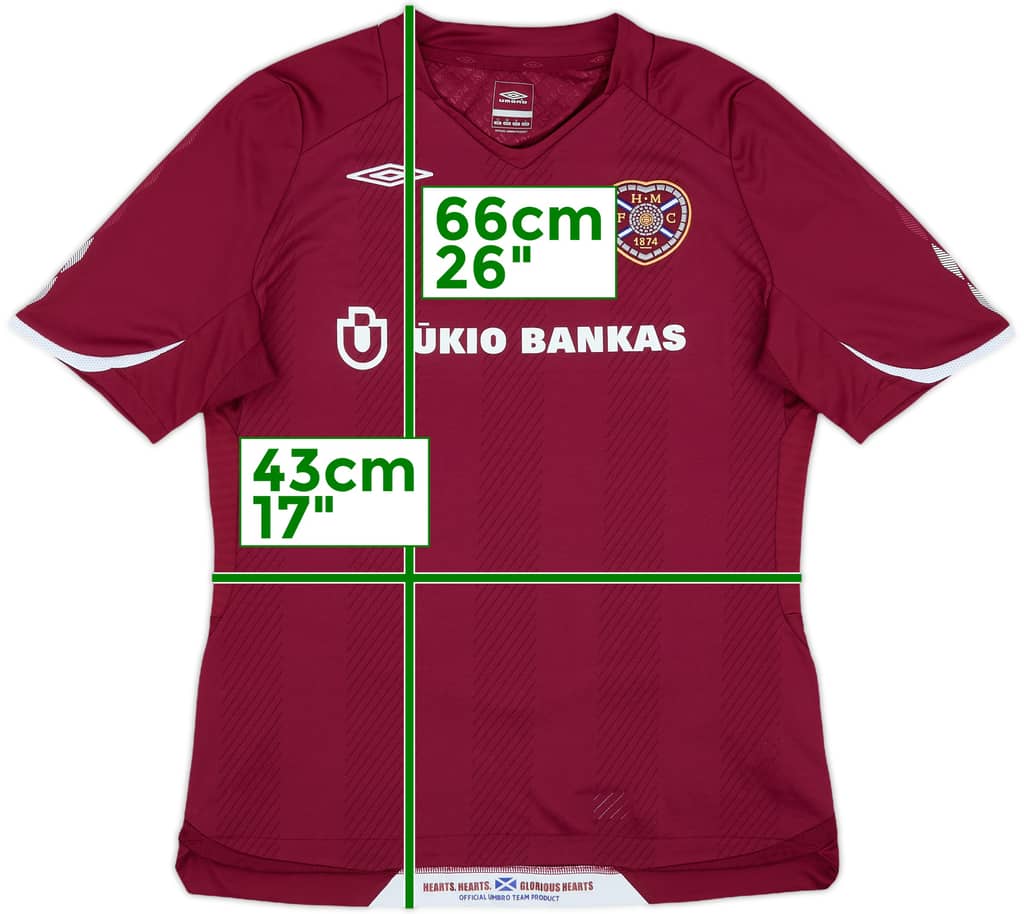 2008-09 Hearts Home Shirt - 8/10 - (Women's M)
