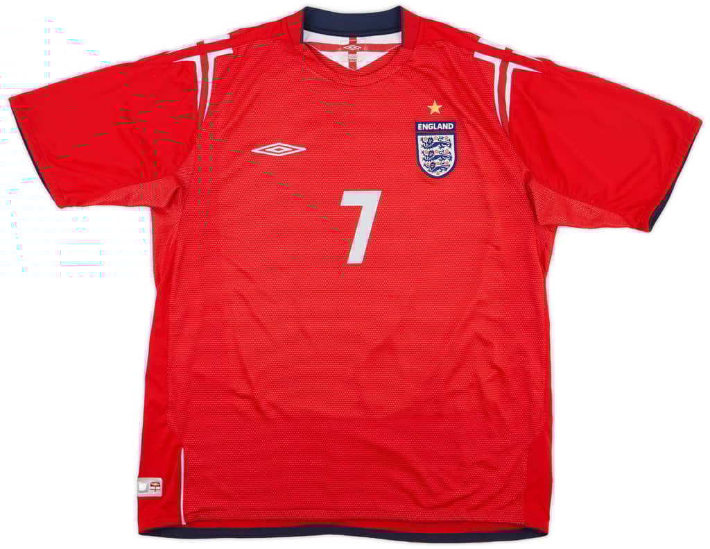 2004-06 England Away Shirt Beckham #7 - 7/10 - (L)