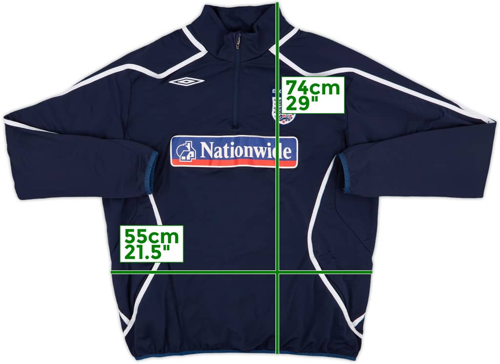 2007-09 England Umbro 1/4 Zip Drill Top - 8/10 - (XXL)