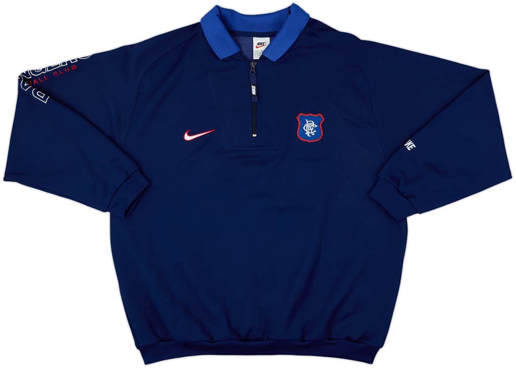 1997-98 Rangers Nike 1/4 Zip Sweat Top - 8/10 - (L)