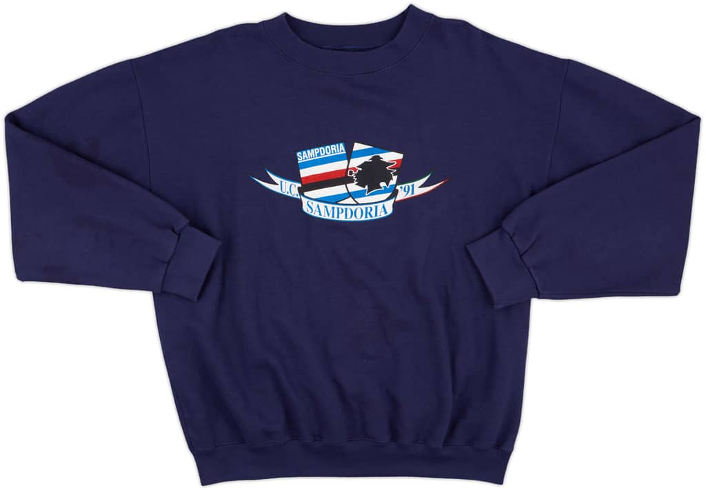 1991-92 Sampdoria Asics Sweat Top - 7/10 - (XL)
