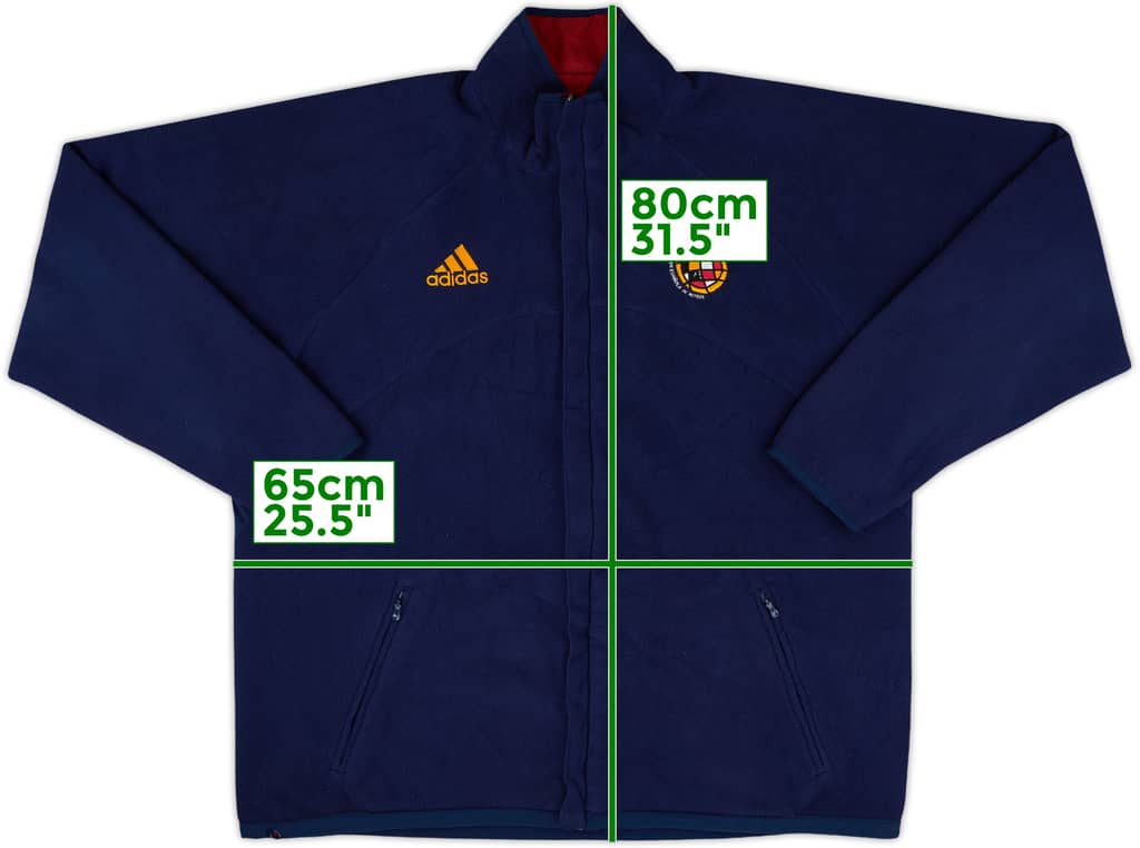 2004-05 Spain adidas Reversible 1/4 Zip Fleece Track Jacket - 8/10 - (XL)